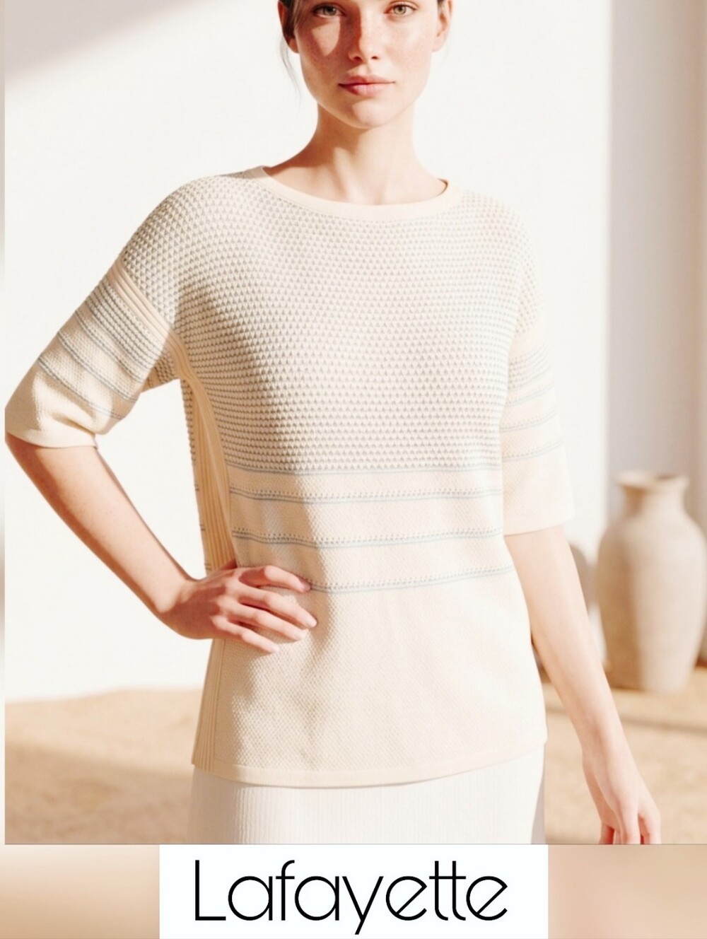 LAFAYETTE Cashmere linen & wool sparkle sweater. S